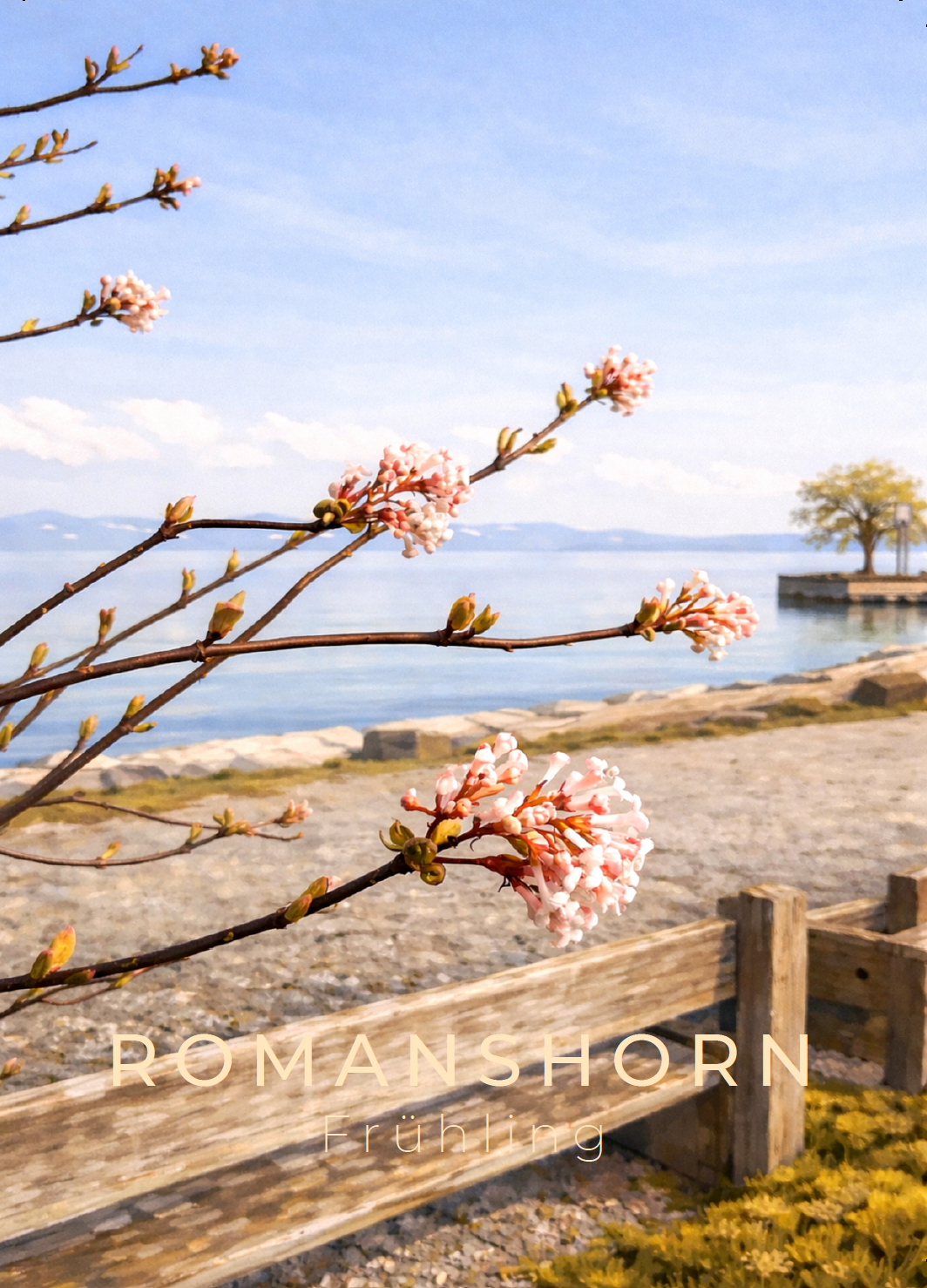 Minimalistische Bodensee Postkarte aus Romanshorn – ruhiges Motiv, hochwertiges Design mit viel Weissraum