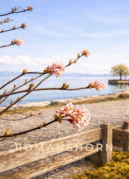 Minimalistische Bodensee Postkarte aus Romanshorn – ruhiges Motiv, hochwertiges Design mit viel Weissraum