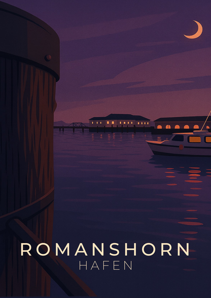 Minimalistische Bodensee Postkarte aus Romanshorn – ruhiges Motiv, hochwertiges Design mit viel Weissraum