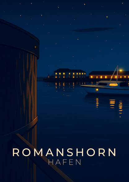 Minimalistische Bodensee Postkarte aus Romanshorn – ruhiges Motiv, hochwertiges Design mit viel Weissraum