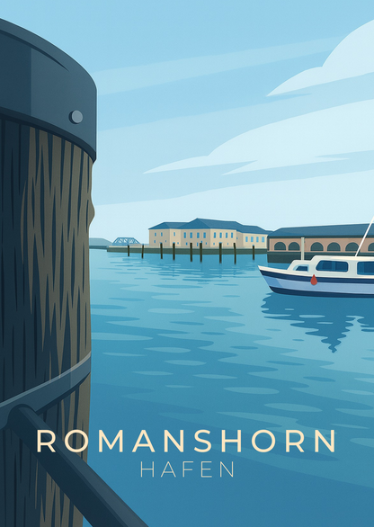 Minimalistische Bodensee Postkarte aus Romanshorn – ruhiges Motiv, hochwertiges Design mit viel Weissraum